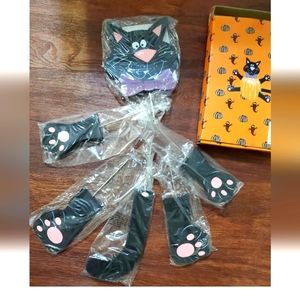 Halloween pumpkin decorating kit wood black cat
